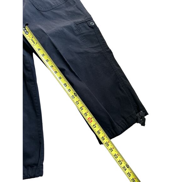 Jones New York Black Ladies Cargo Type Pants Elastic Tie Legs Size 12 Super Cute - Picture 3 of 7